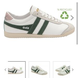 Gola Women's Sneakers - White with Green Stripes